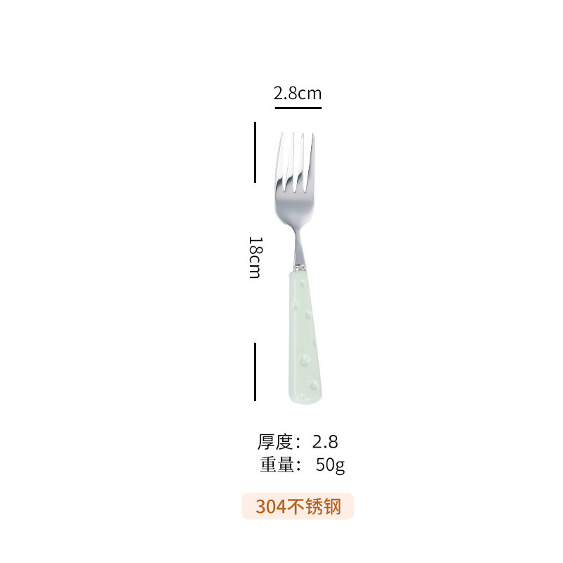 304ステンレスナイフフォークスプーン4点セット高颜値チーズ柄洋食食器家庭用ステーキナイフフォークデザートスプーン|undefined