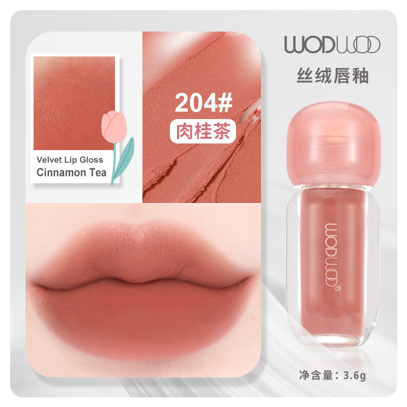 WODWOD云柔空气丝绒唇釉轻薄丝滑柔焦显色雾面哑光不拔干持久唇釉|undefined