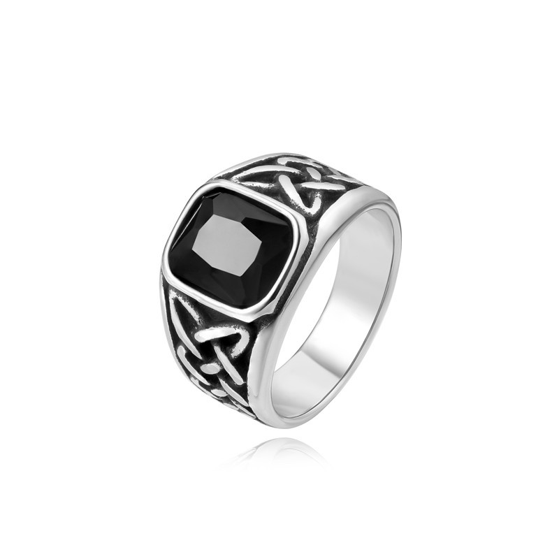 24g Weight Rings Classification Hip-Hop Square Titanium Steel Men's Rings