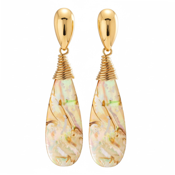 Elegant sophisticated long earrings drop-shaped