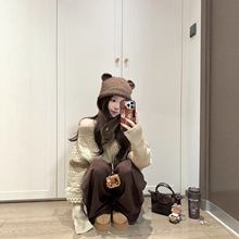 实拍 2025秋冬新款韩版韩系风百搭纯色爆款设计感斜肩麻花毛衣女