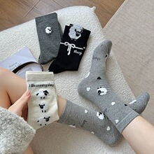 秋冬袜子甜蜜卡通温暖怀抱棉质三只立体小绵羊简约穿搭女袜棉