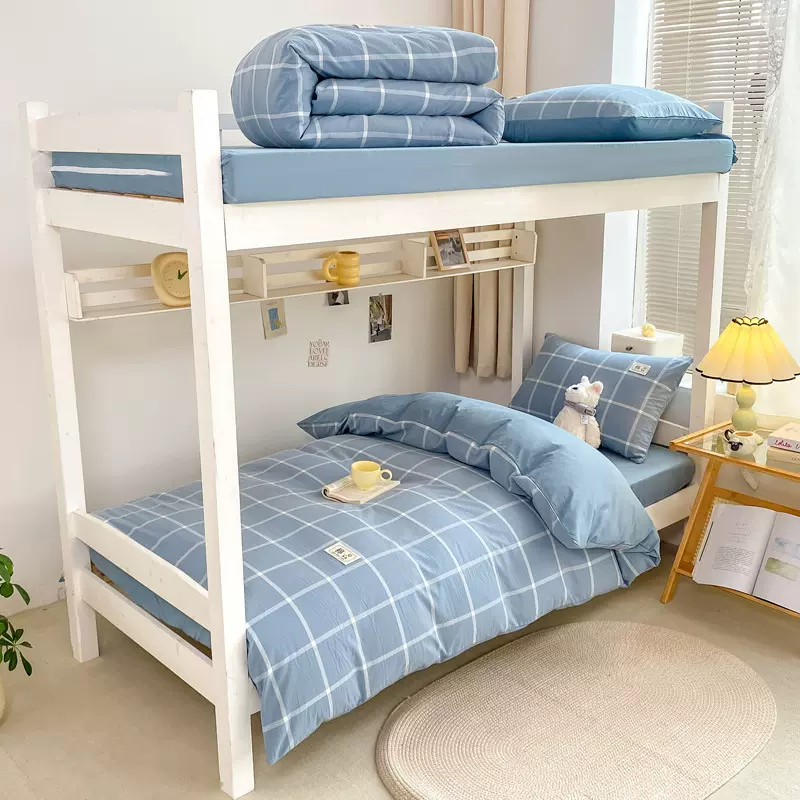 2025新款全棉纯棉床垫套学生宿舍上下铺三件套床笠床单款四件套