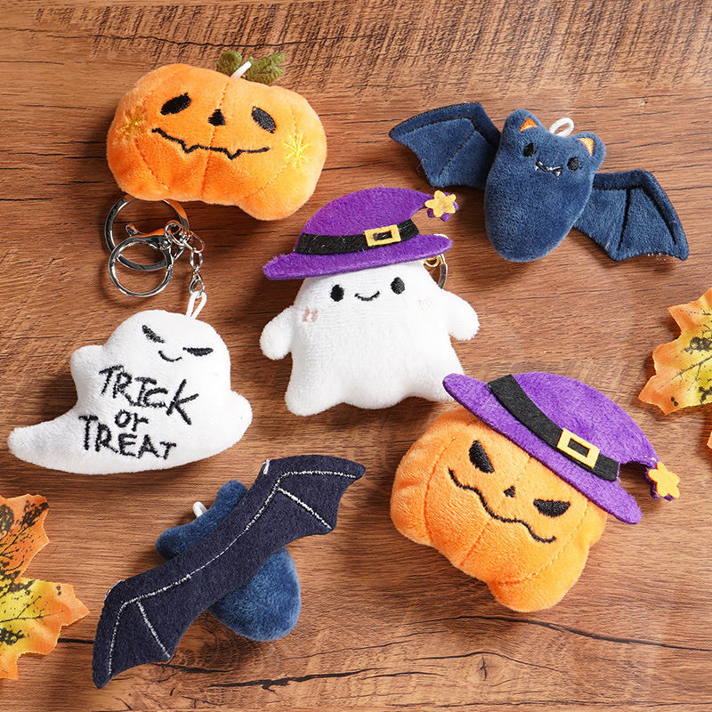 Cross-border Halloween ghost pumpkin funny accessories keychain pendant plush toy bag decoration ornament
