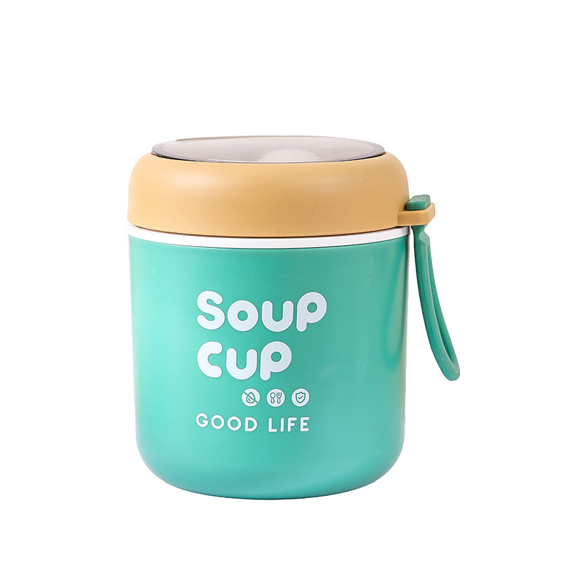 Taza redonda de sopa con aislamiento de acero inoxidable, taza de desayuno, taza de avena, taza de agua con leche, mini olla de sopa de reemplazo de comidas para trabajadores de oficina portátil