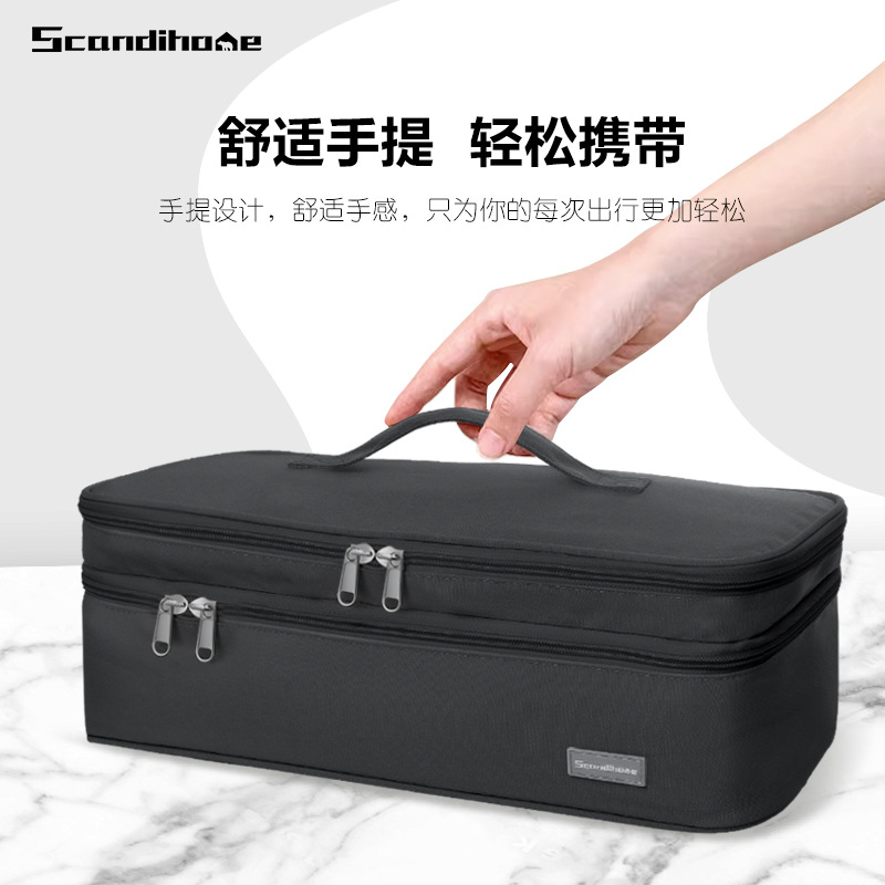 Nueva portátil de doble capa de secador de pelo bolsa de almacenamiento de gran capacidad joyería belleza bolsa de almacenamiento de viaje simple