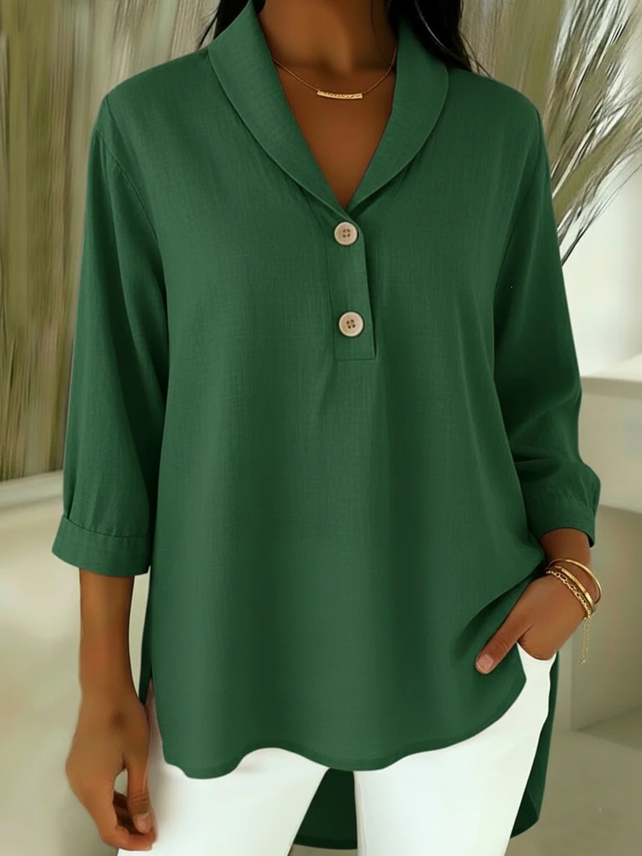 2026 Europa y Estados Unidos transfronterizos primavera y verano nuevo estilo de mujer casual abrigo de moda suelta hermosa camisa de botón de cuello de muñeca