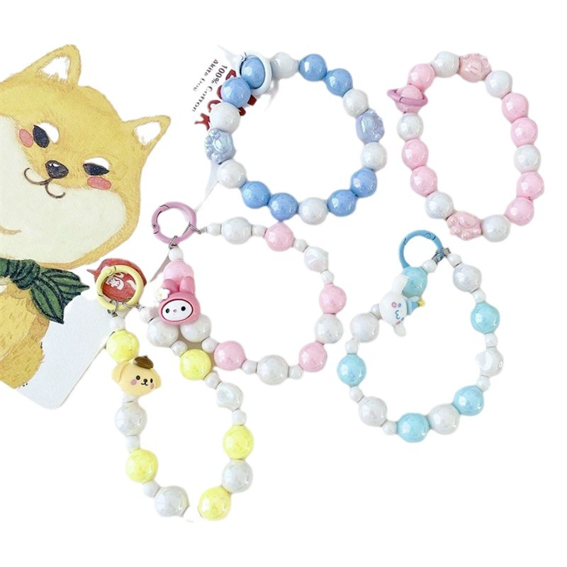 Новая милая и милая цепочка для мобильных телефонов Sanrio ручной работы из бисера DIY акриловый чехол для мобильного телефона подвесные украшения для багажа