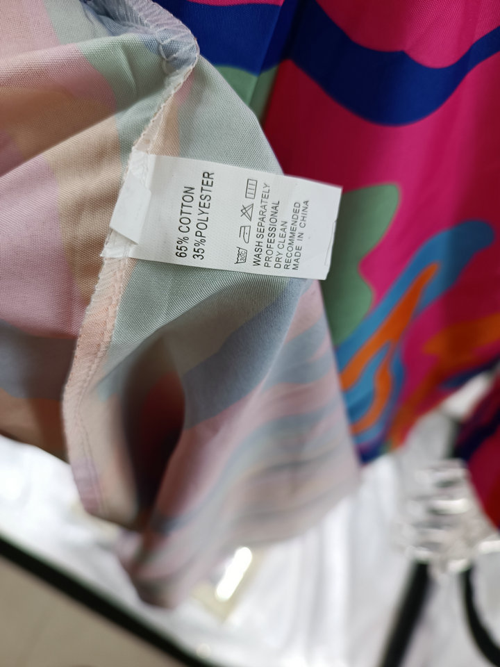 Women's printed pullover long sleeve long skirt V-neck swing loose dress_mkmklike.com