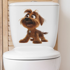 Foreign trade cartoon messy little dog children's bedroom toilet sticker home decoration wall sticker sticker self-adhesive wholesale cross-border