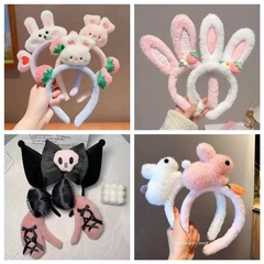 かわいいウサギの漫画ぬいぐるみ洗顔ヘッドバンド秋と冬のヘアアクセサリー多用途滑り止め超かわいい帽子新しいかわいいヘア