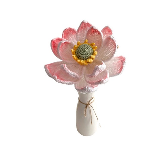Hand-knitted artificial flowers, lotus peonies, bouquets, home desktop ornaments, immortal flowers, woven flower finished products, wholesale