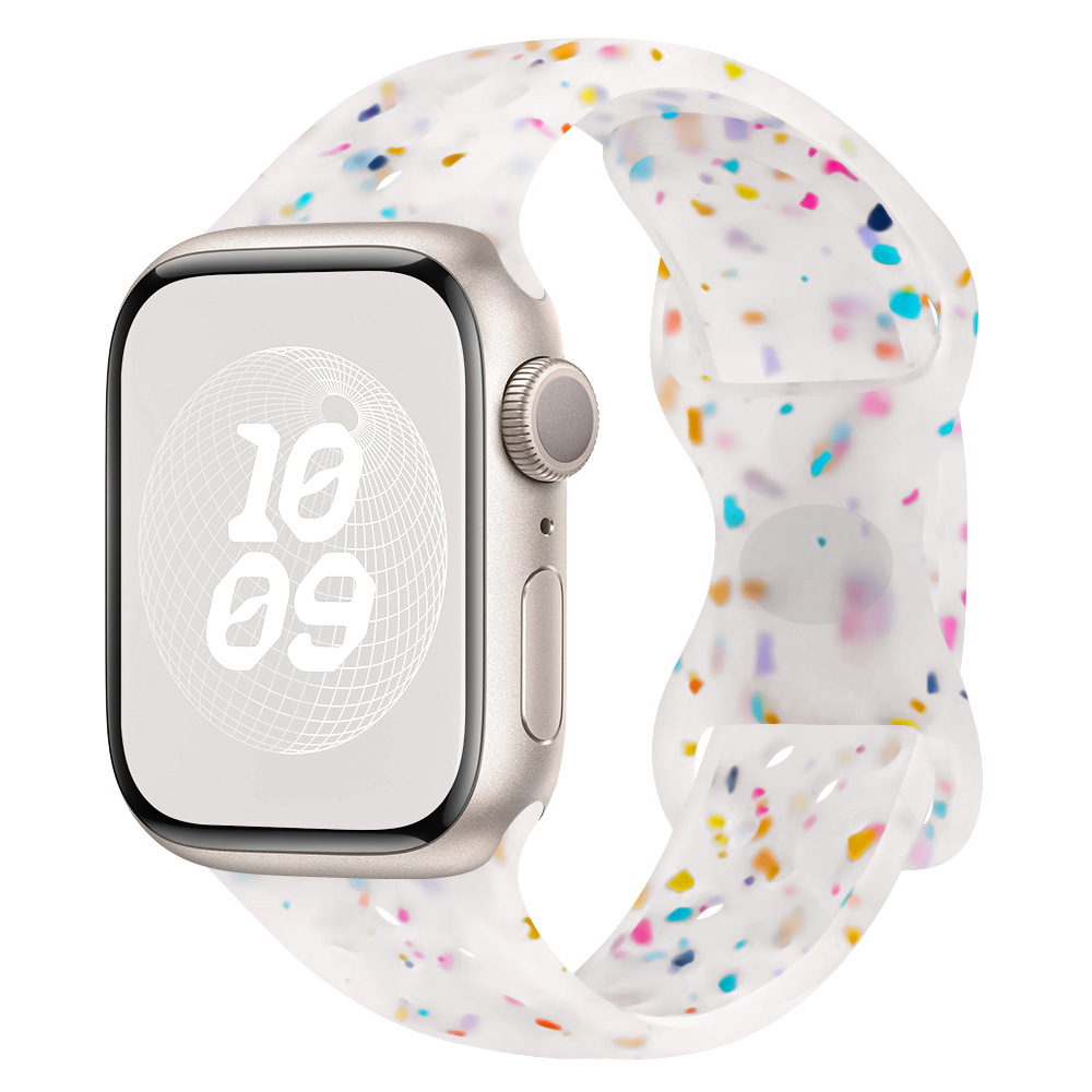 Suitable for Apple Watch with colorful dot rainbow butterfly clasp silicone strap iWatch SES91-8 Ultra undefined