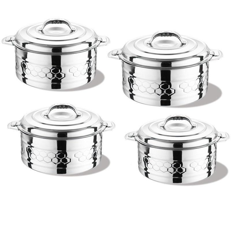 Africa exports all-steel orchid stainless steel cooking pot kitchen fresh-keeping pot double-layer insulation 3456 7 piece set