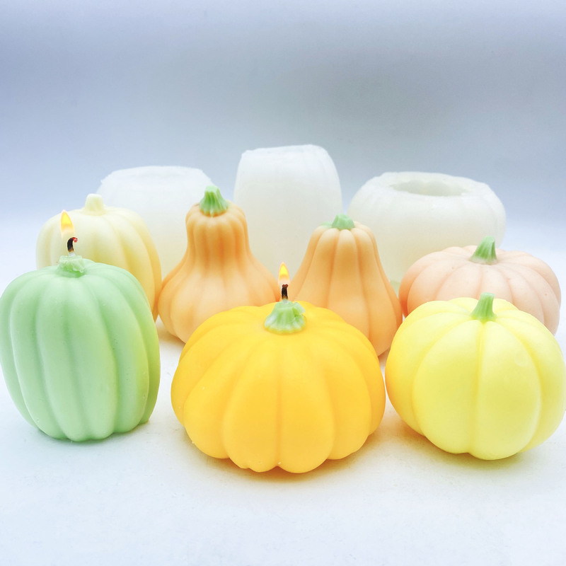 国境を越えたハロウィーンカボチャろうそくシリコン金型DIYカボチャ手作り石鹸ケーキ焙煎ろうそくカボチャ置物|undefined