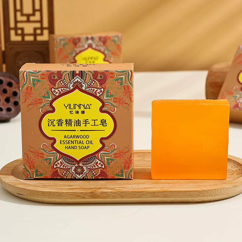 【Yilina】 Мыло из агарового дерева, мыло с эфирным маслом агарового дерева, мыло ручной работы, очищающее и увлажняющее, 70 г