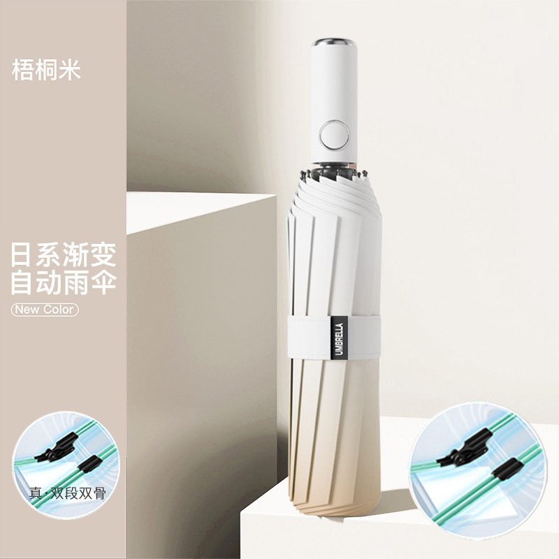 alto valor facial totalmente automático sol y lluvia doble paraguas plegable refuerzo a prueba de viento paraguas de doble espesor paraguas para hombres y mujeres paraguas de sol grande