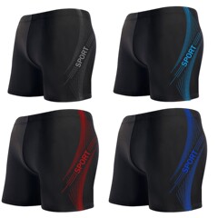 Factory Direct Sale Hot Selling Men's Swim Trunks Straight Swimwear Plus Size Professional Swim Trunks Shorts Wholesale