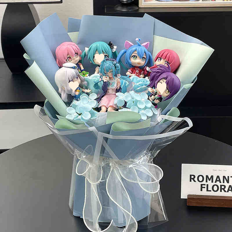 二次元初音ミクフィギュアアニメ人形花束女の子の誕生日クリエイティブギフト親友ガールフレンド|undefined