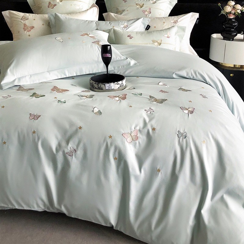 Otoño y invierno A clase espesa bordada algodón de lana larga molida cuatro piezas de algodón puro sábanas de algodón de tres piezas de tela doméstica 4