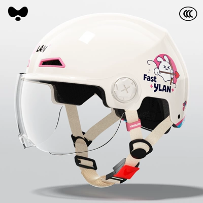 Motosiklet kaskı (dəbilqə) – Helmet - 3c-arrow-rabbit-cute-hd-short-lens-class-a-new-national-standard-one-size-fits-all