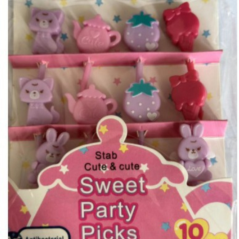 Japón hogar dibujos animados horquilla de fruta creativa para niños animales lindos horquilla de fruta de plástico set Bento stick