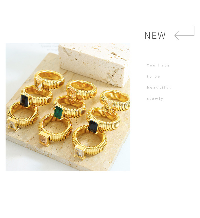 Women'S Gender Retro Style PVD Coated Real Gold Plated 18K Gold Geometric 304 Stainless Steel Retro Waterproof Non Tarnish Rings