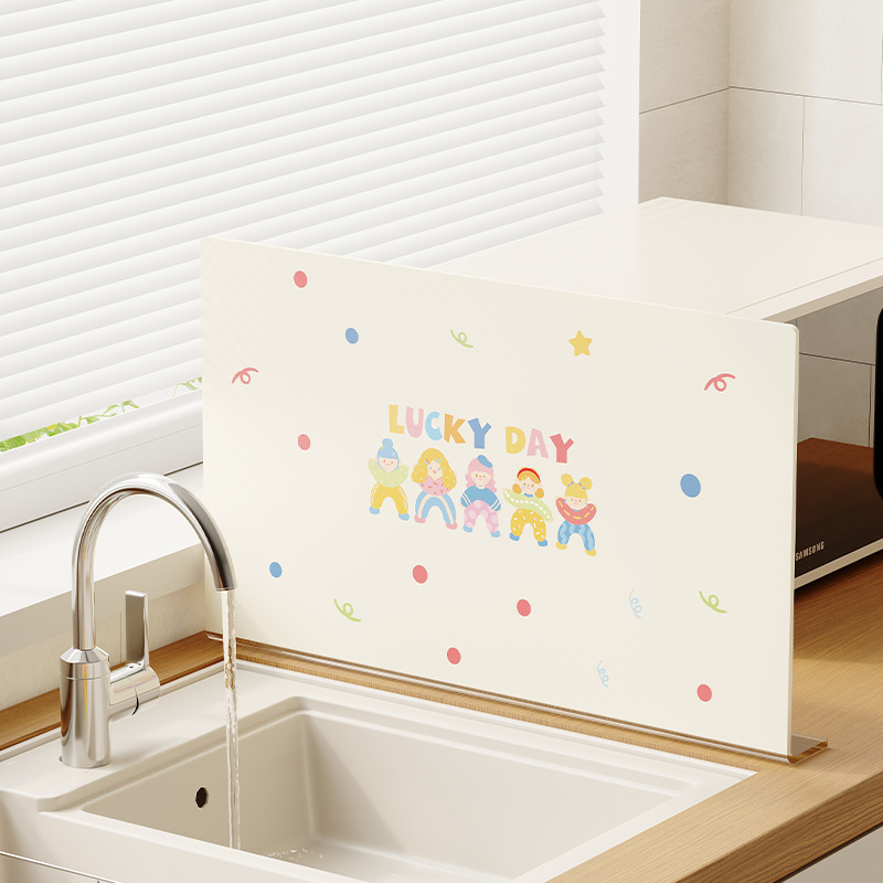 Cartoon Sink Water Barrier Kitchen Household Sink Splash Water-proof Artifact Waterproof Baffle Wash Sink Countertop Water Barrier