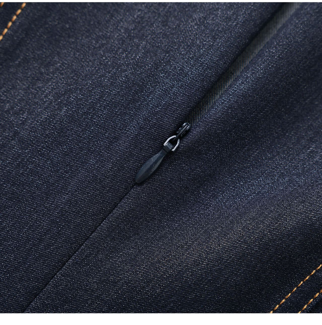Đầm denim nữ tay ngắn thắt eo phong cách vintage chất liệu tencel cotton thoáng mát — màu xanh đậm chi tiết 23