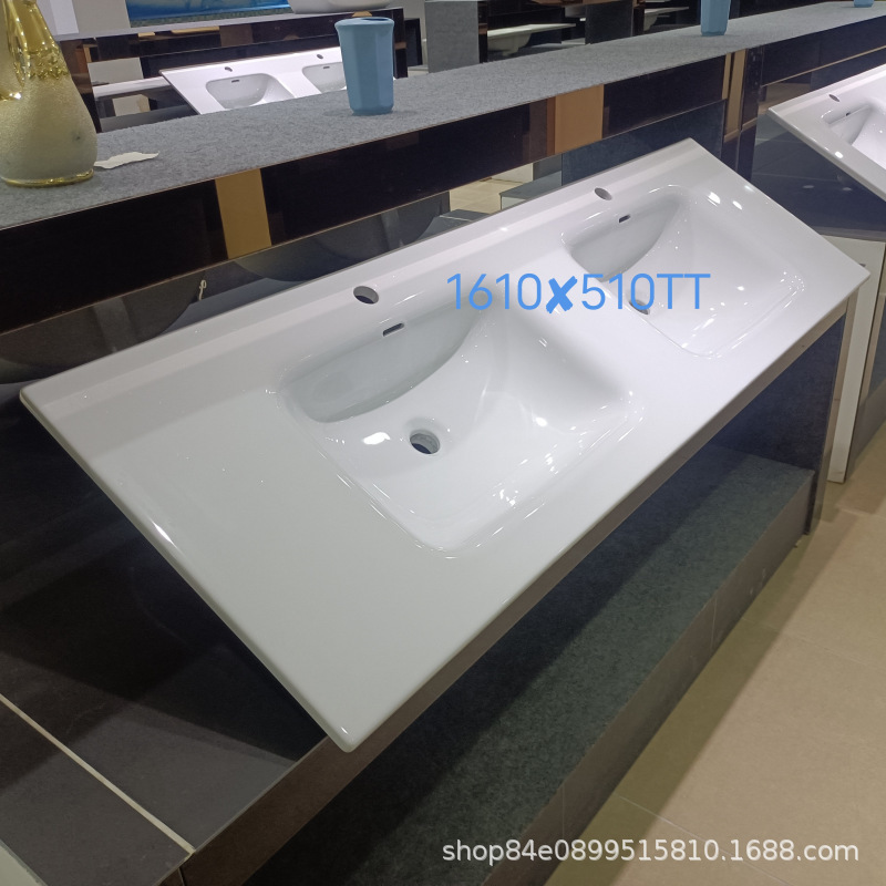 Guangdong Chaozhou Ceramic Integrated Basin Double Basin Wholesale Bathroom Sink Washbasin Washbasin Bathroom Counter Top