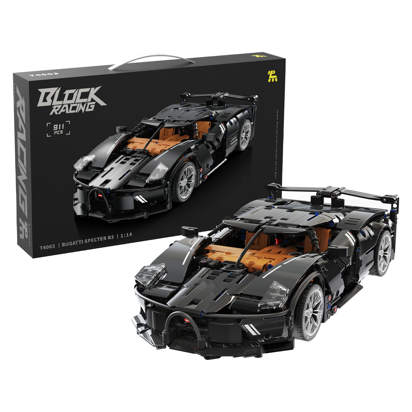 Bloques de Construcción Tuomu T4003, Coche Deportivo de Simulación Ghost Shadow R3, Escala 1:14, Modelo de Construcción Educativo de Partículas Pequeñas, Juguete para Niños