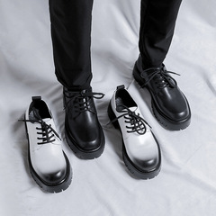 Big Head Casual Leather Shoes New 2022 Thick Sole Workwear Youth Round Toe Low Top Martin Boots 5691-R