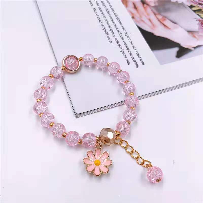 17g Weight Bracelets Classification 1 Piece Quantity Daily Occasion Crystal Material Chrysanthemum Pattern Women'S Gender Beaded Design Fashion Style 1 Piece Fashion Chrysanthemum Crystal Beaded Women's Bracelets 16