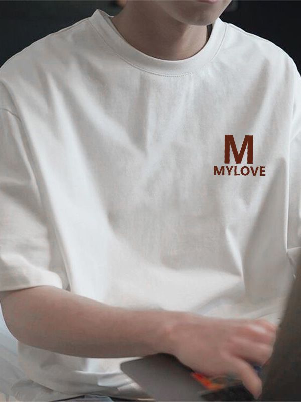Hong Kong estilo camiseta de las mujeres de manga corta blanco impreso verano cuello redondo ropa superior de manga corta Camiseta de moda todos a juego hombres guapos