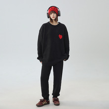 简恒两件套男士加厚运动套装长袖毛衣秋冬针织卫衣女情侣睡衣套装