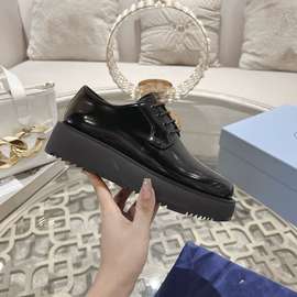 欧洲站2024新款厚底时尚女鞋英伦风小皮鞋单鞋休闲平底乐福鞋潮鞋
