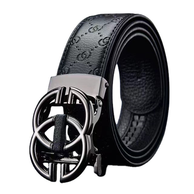 Yeni Biber Kemer Erkek Kemeri Sığır Derisi Kabartmalı Orta ve Gençlik İş ve Eğlence için Otomatik Tokalı Kemer Çok Yönlü Kemer_voghion.com