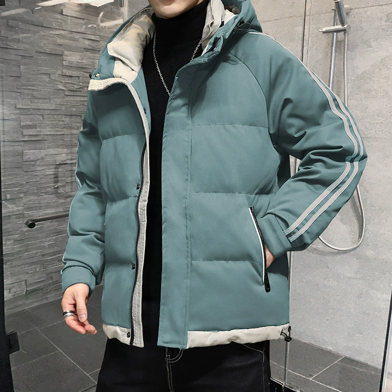 Трансграничные новые мужские осенние и зимние куртки мужские хлопчатобумажные модные короткие хлопковые куртки с капюшоном Толстый пуховик куртка