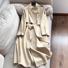 2025秋季新中式盘扣刺绣 气质长款收腰外套风衣女批发H11EF455288