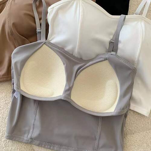 Beautiful back bra, chest-wrapped ice silk fixed cup, one-piece push-up, push-up bottoming, versatile straps for inner wear and outer wear