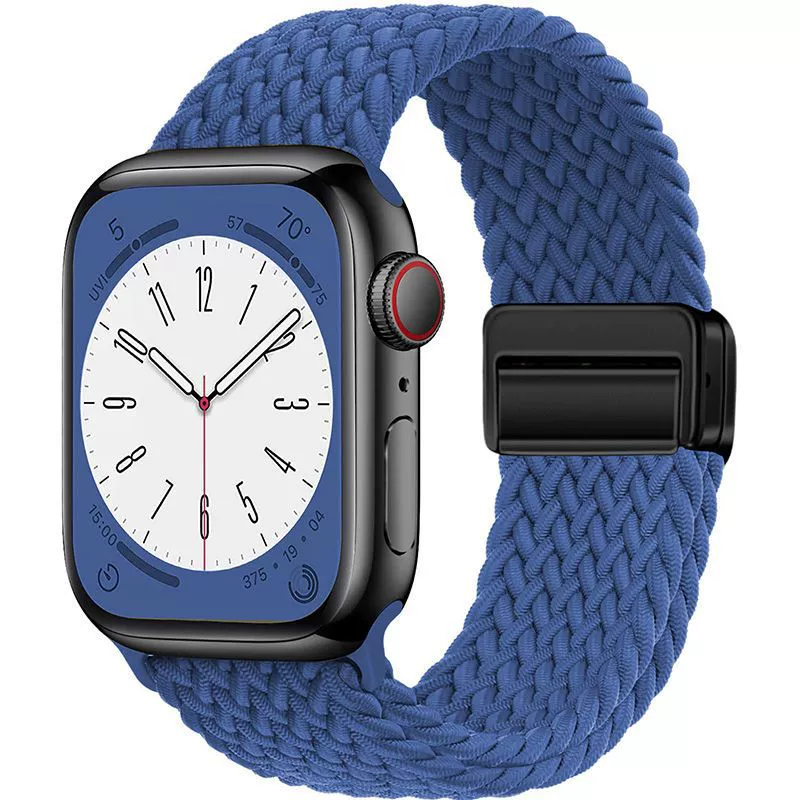 Магнитная застежка, ремешок для Apple Watch/iWatch (подходит для Apple Watch Series 9/10), летний нейлоновый плетёный ремешок