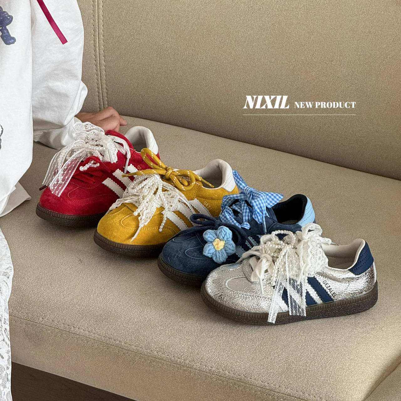 2025 New Autum Korean Style Kidsren's Casual Shoes Fashionable Retro Lace Pearl Bow Girls' Moral Training Shoes