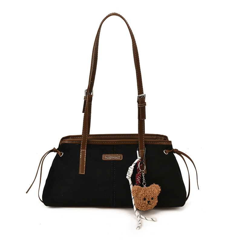 Bolsa de terciopelo coreana retro de seda para mujeres otoño / invierno 2025 nueva moda versátil bolso de hombro con brazo bolso de viaje