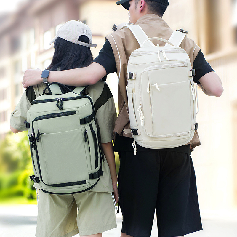 Cross-Border Box-Type Open Bag Outdoor Simple Backpack Breathable Burden-Reducing Backpack Large-Capacity Men's Bag USB Independent Shoe Compartment
