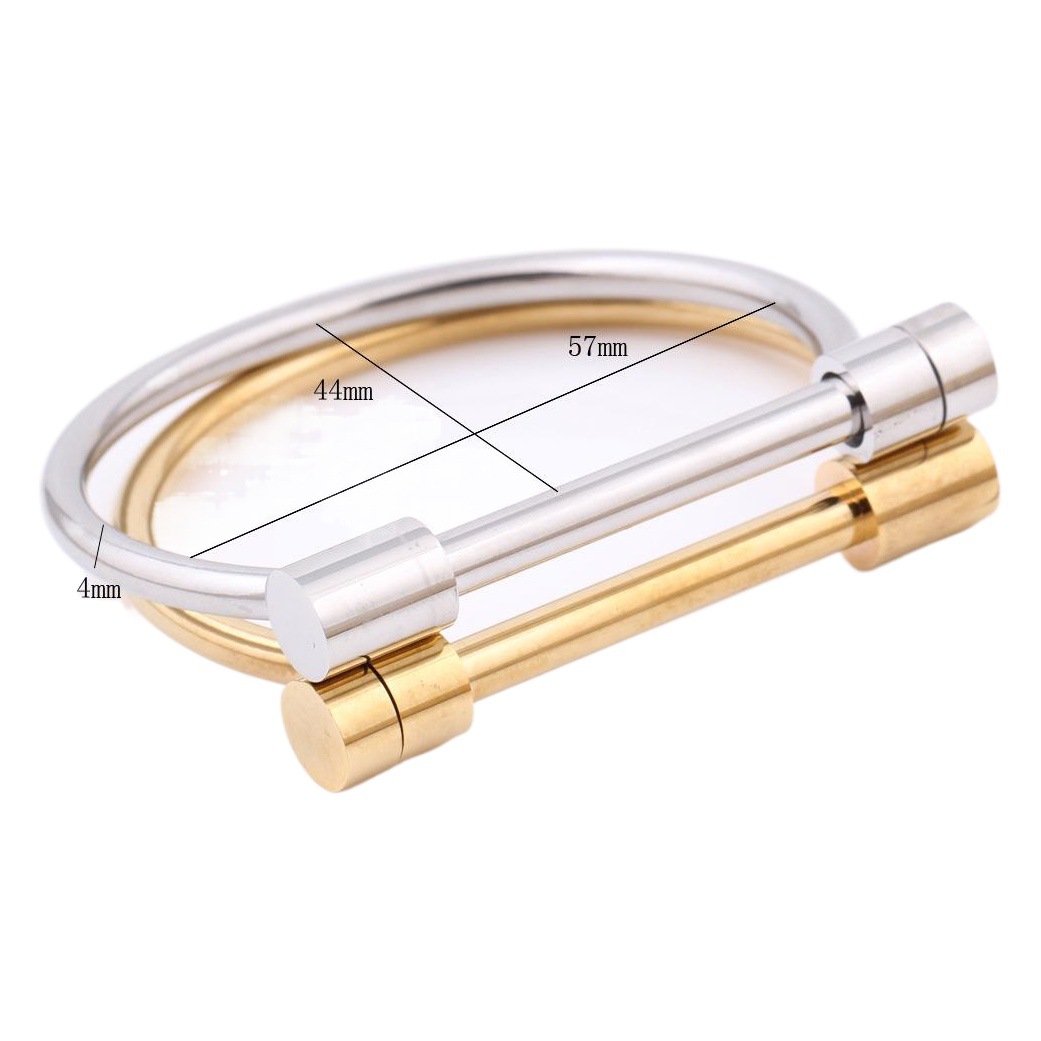 Pulsera de herradura de acero de titanio de tres colores de moda europea y americana transfronteriza ins pulsera de mujer en forma de D de acero inoxidable al por mayor