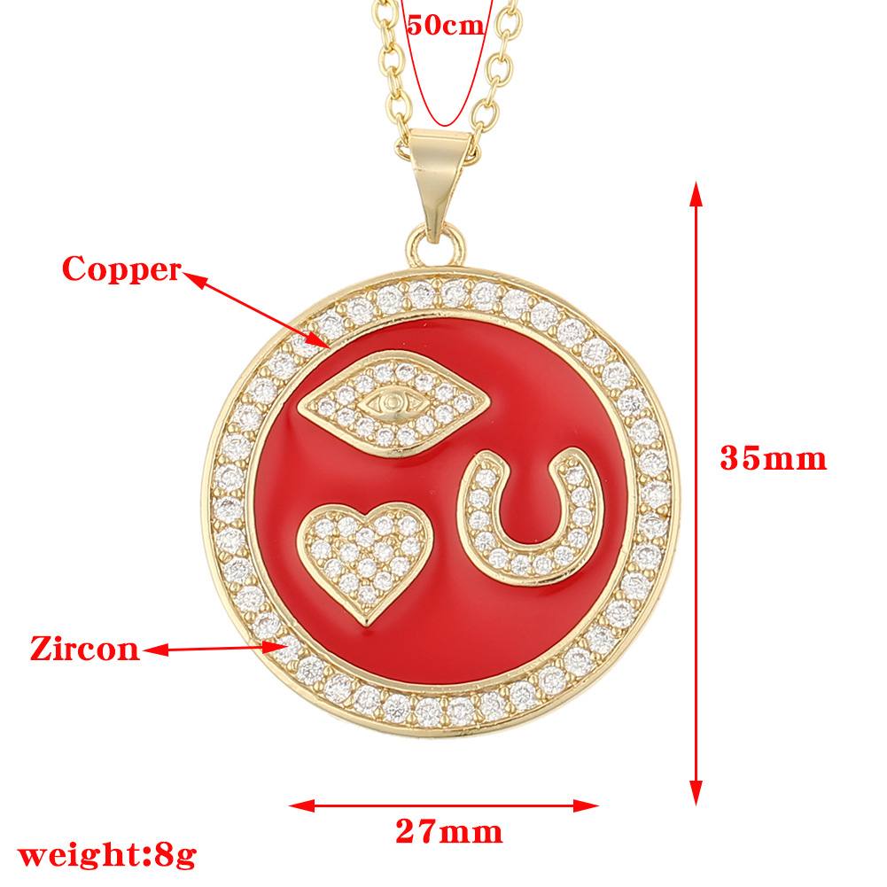 Fashion Eye Heart-shape Copper Inlaid Zircon Necklace Wholesale display picture 14