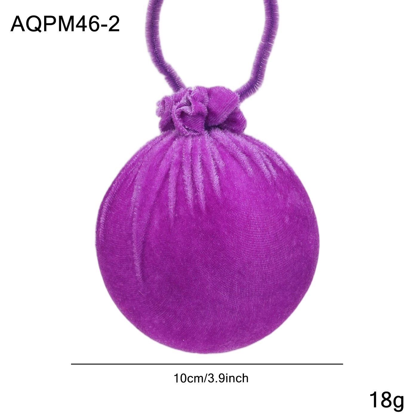 Nuevo producto de tela de flocado púrpura bola de Navidad árbol de Navidad decoración colgante bola colgante decoración