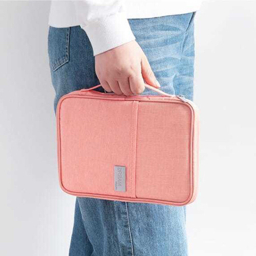 New Korean-style multi-functional document bag with Oxford cloth waterproof storage card case for international travel, passport bag, wallet