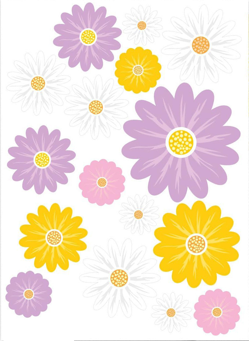Nuevos pegatinas de flores de Amazon anti-UV trébol crisântemo pegatinas de automóviles pegatinas impermeables para bicicletas