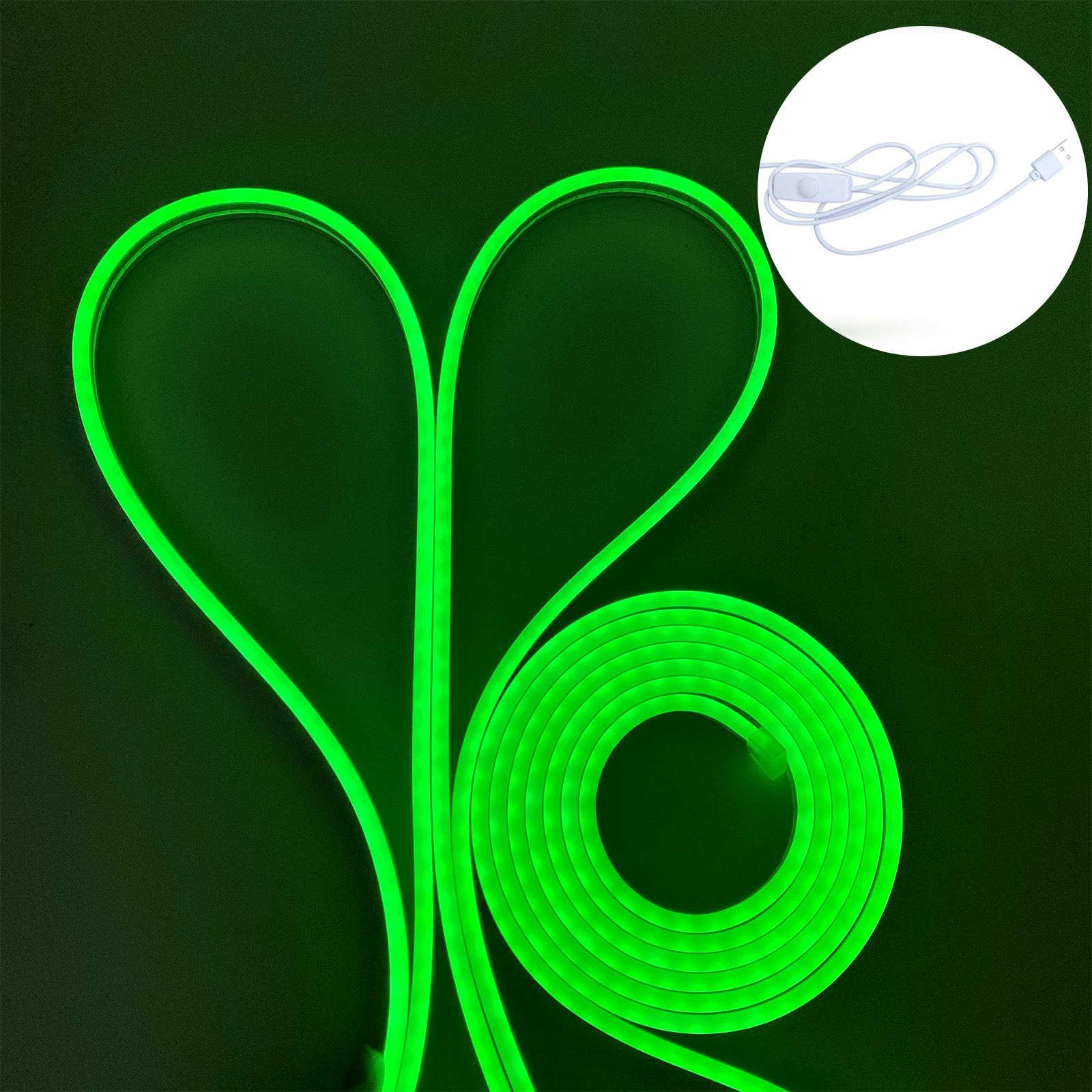 Luz de neón USB 5V con interruptor botón de atenuación LED de baja tensión flexible impermeable luz blanca cálida banda de luz blanca